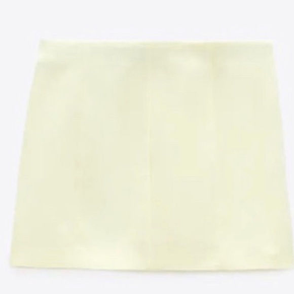 Zara Light Spring Yellow Linen Blend Mini Skirt. NWT - Picture 3 of 5